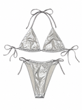Grey Metallic String Bikini