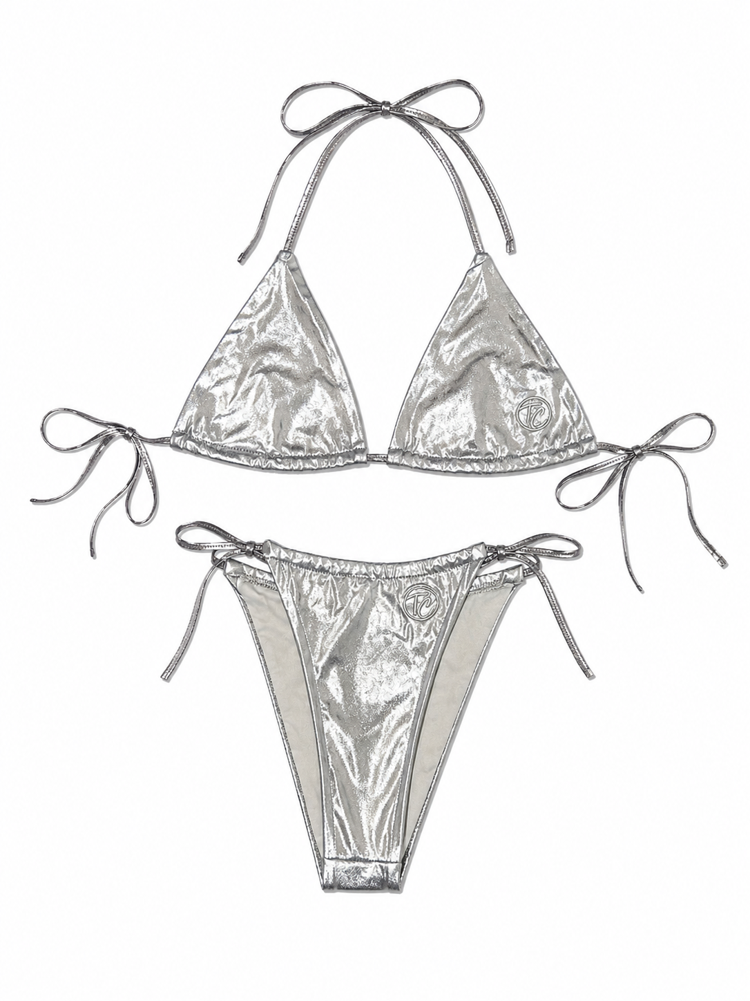 Grey Metallic String Bikini